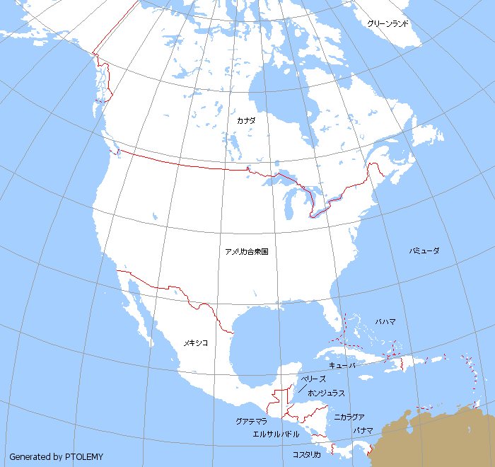 北アメリカ地図