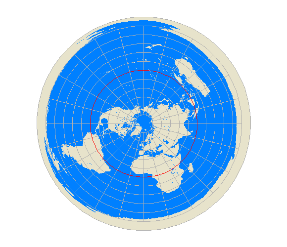 正距図法で地球を縦回転するアニメーション