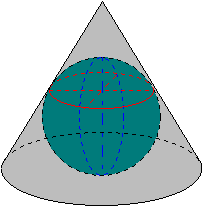 接円錐図法の解説図