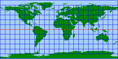 正距円筒図法の世界図