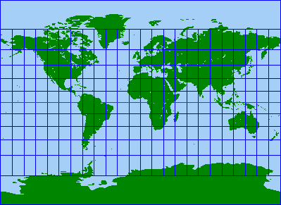 ミラー図法の世界図