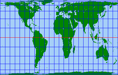 ベールマン図法の世界図