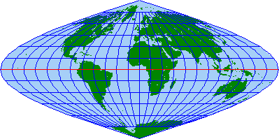 サンソン図法の世界図