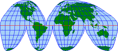 グード図法の世界図
