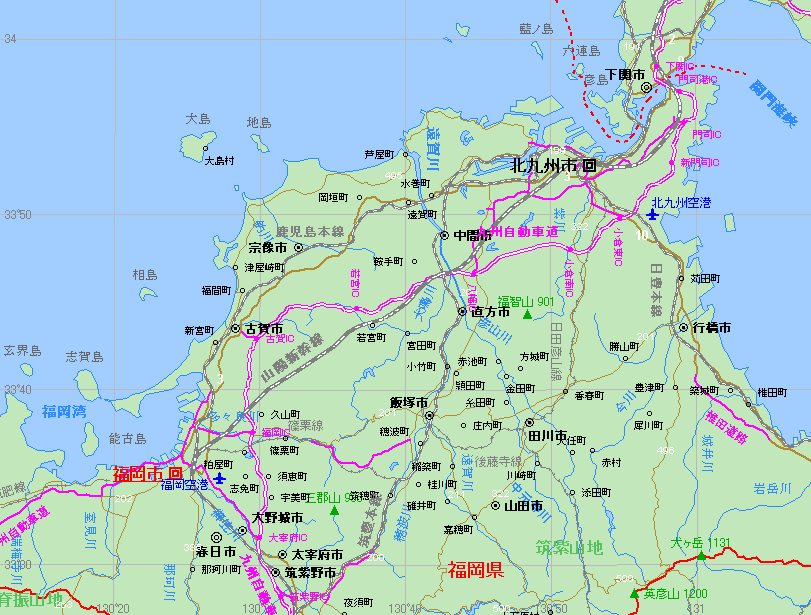 地図ギャラリー 九州拡大図