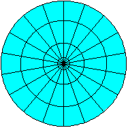正軸方位図法の展開図