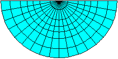 正軸円錐図法の展開図