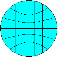 横軸方位図法の展開図
