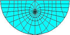 横軸円錐図法の展開図