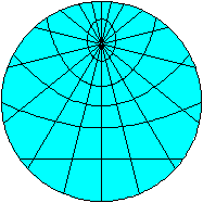 斜軸方位図法の展開図
