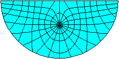 斜軸円錐図法の展開図